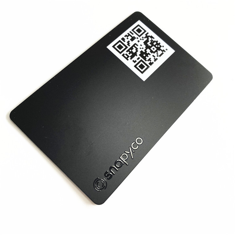 customized cool solid black luxury nfc cards with shiny hologram logo