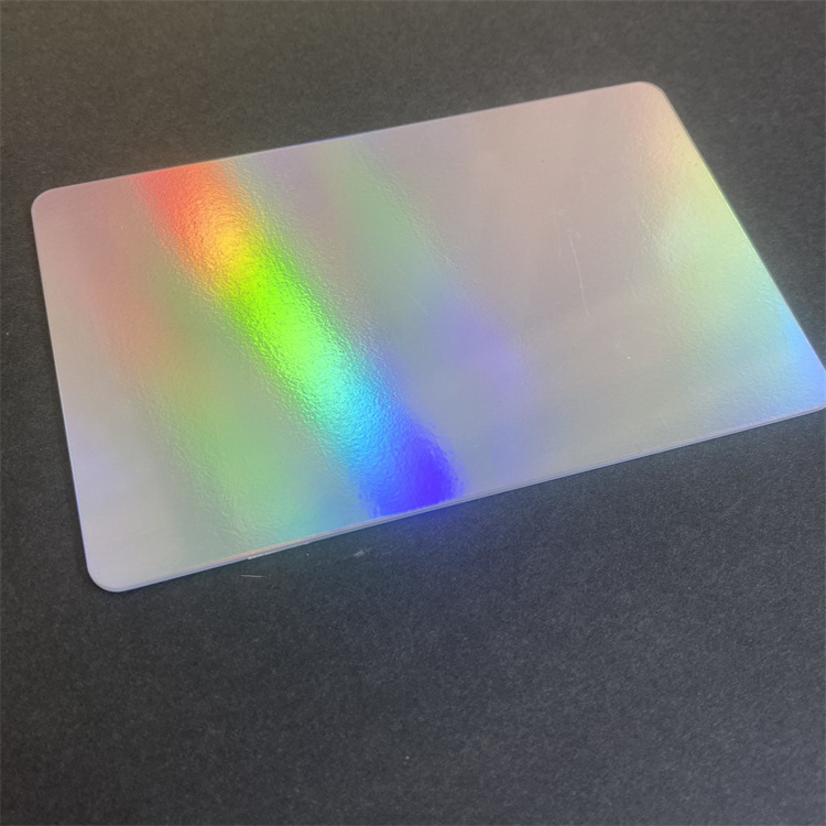 Waterproof Stylish Printable RFID NFC Rainbow Holographic Pvc Business Card Glossy Finish For Pvc Cards Printers