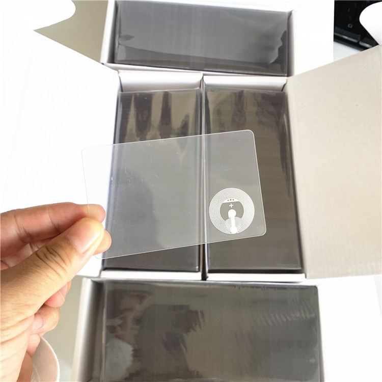 High Quality Plastic Credit Card Size Transparent Nfc Card 215