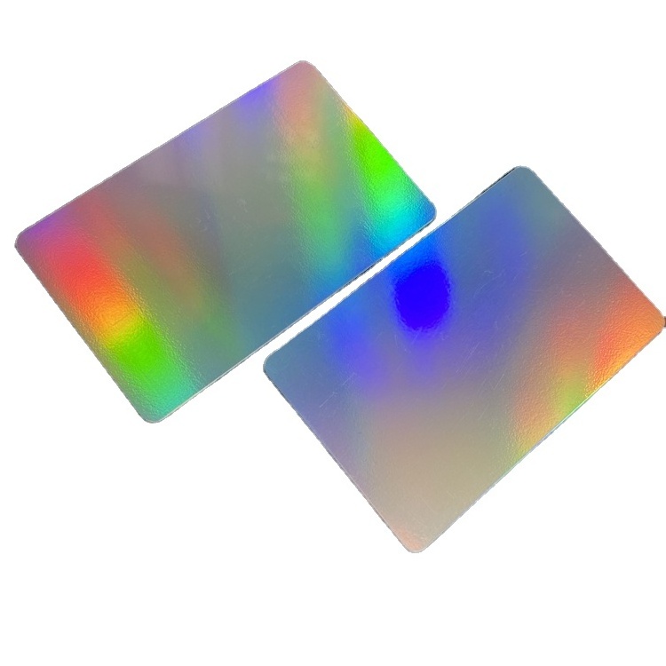 Waterproof Stylish Printable RFID NFC Rainbow Holographic Pvc Business Card Glossy Finish For Pvc Cards Printers