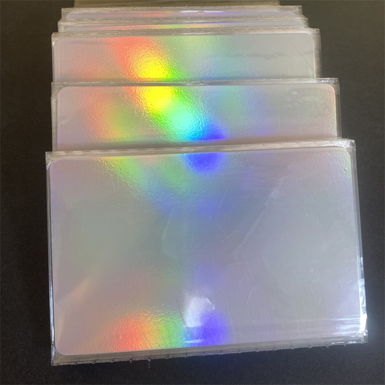 Waterproof Stylish Printable RFID NFC Rainbow Holographic Pvc Business Card Glossy Finish For Pvc Cards Printers