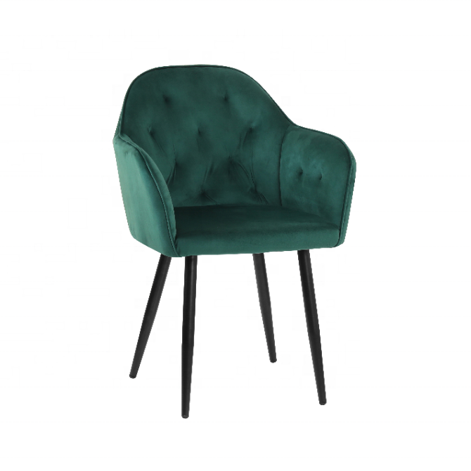 Modern Colored Black Green Furniture Dinning Chairs Colorful Armchair Velvet Hotel For Dining Room Chairs With Metal Legs