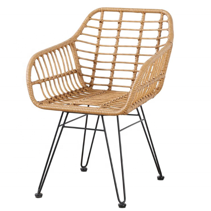 Wholesale Modern Cafe Outdoor Garden Stackable Restaurant Woven Peacock Plastic Rattan Wicker Dining Chairs For Wedding