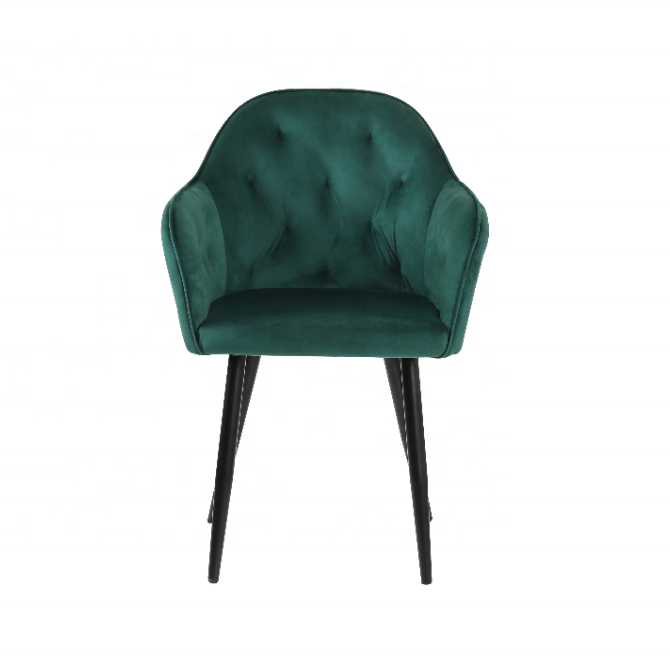 Modern Colored Black Green Furniture Dinning Chairs Colorful Armchair Velvet Hotel For Dining Room Chairs With Metal Legs