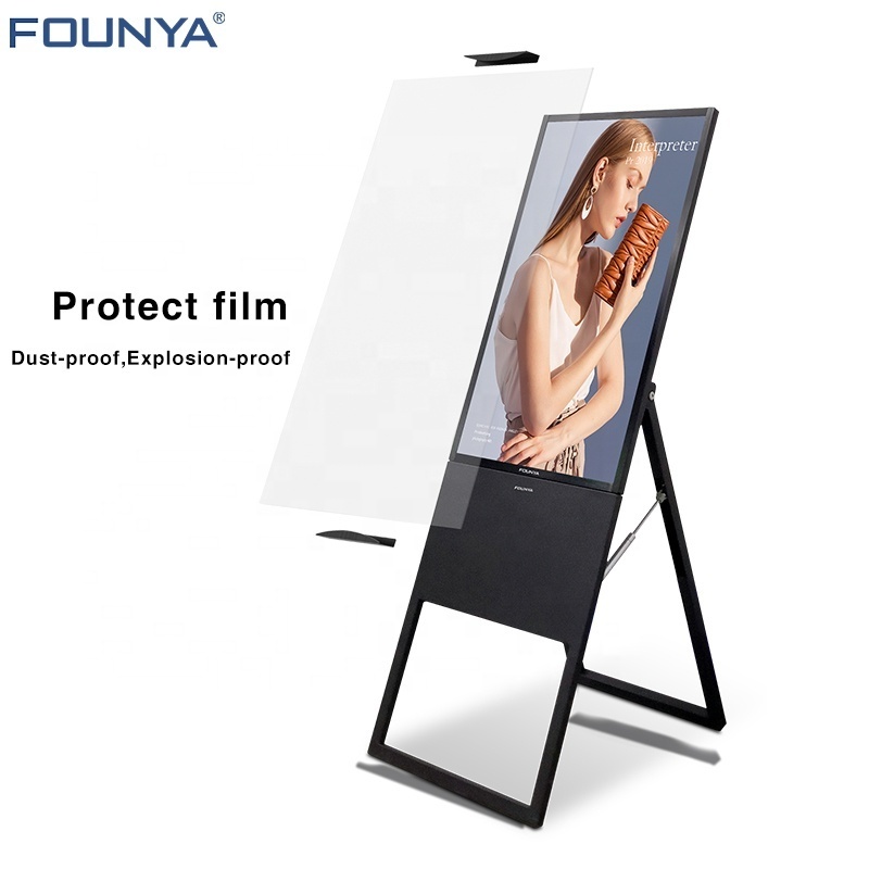 Mall Store Exhibition Electronic Poster LCD Screen Display 43 inch  32inch Foldable Portable Digital Window Signage