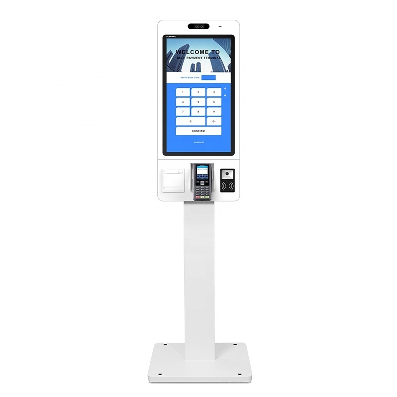 Self Service Ticket Vending Kiosk Payment Ordering Terminal With Printer POS System Scanner