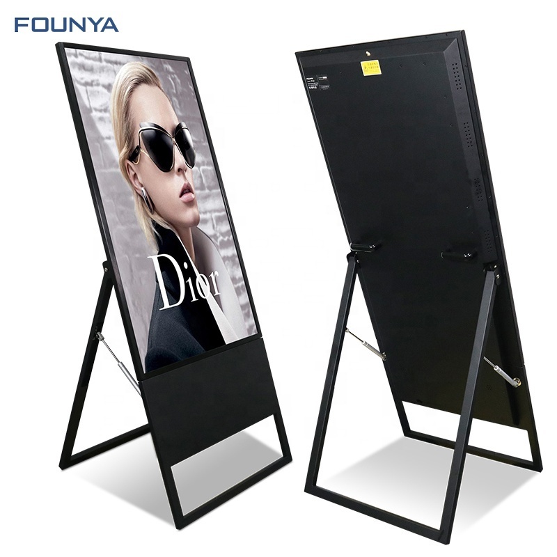 Removable wheel floor stand HD screen LCD monitor advertising display electronic signage lcd digital poster board