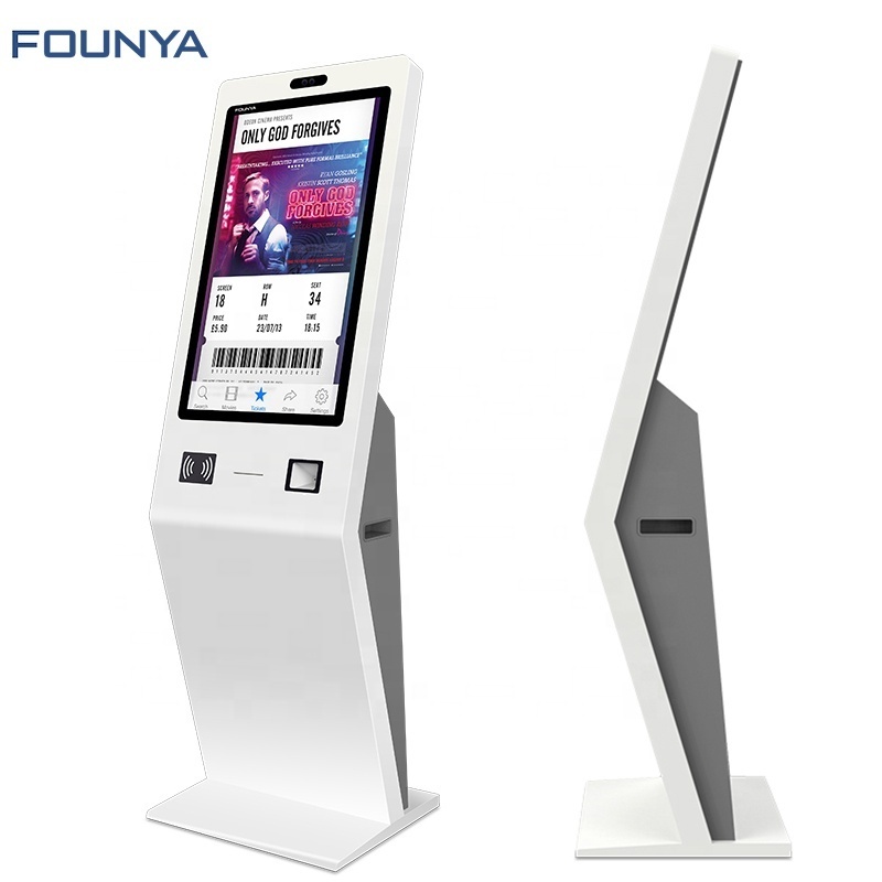 Self Service Ticket Vending Kiosk Payment Ordering Terminal With Printer POS System Scanner