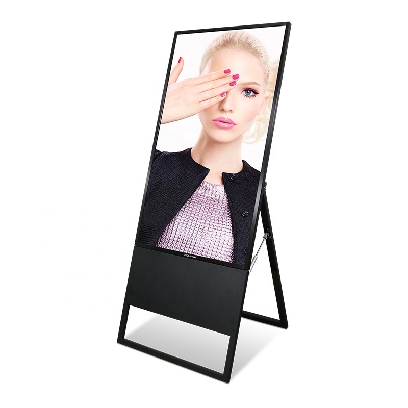 Mall Store Exhibition Electronic Poster LCD Screen Display 43 inch  32inch Foldable Portable Digital Window Signage