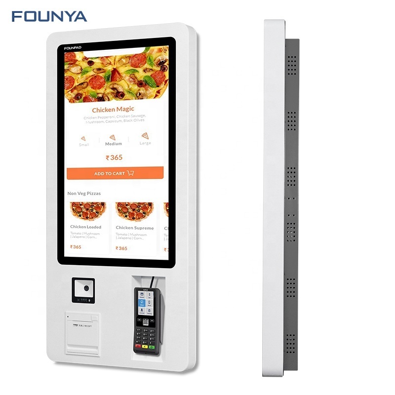 Pasta store self ordering vending ticket self service payment pos terminal for noodle shop /restaurant