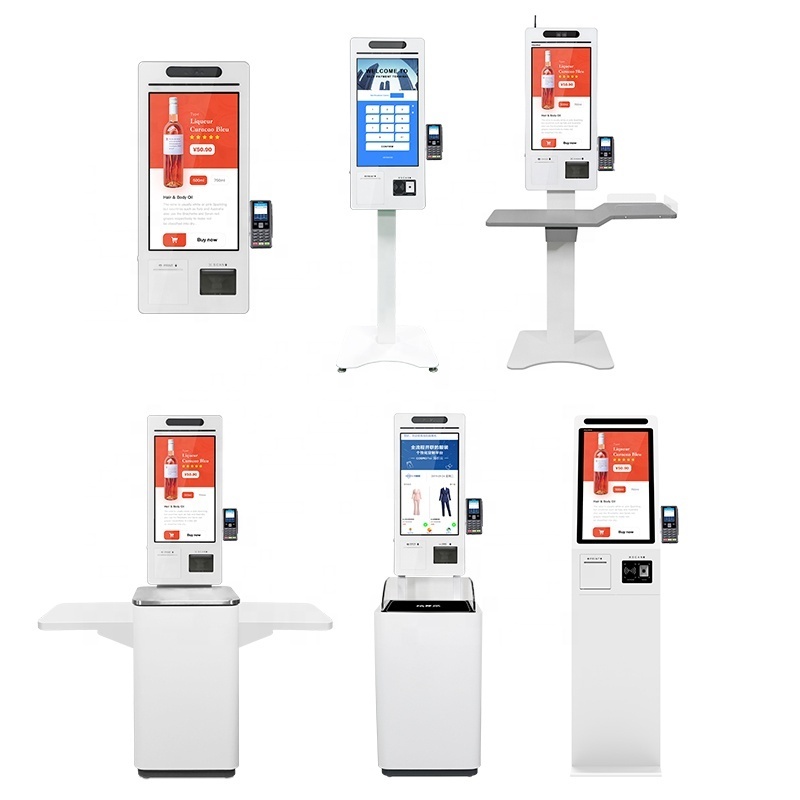 Gas station self checkout service machine touch screen kiosk pos/nfc card reader self bill pay machine for parking lot