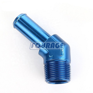 CNC Car Part 45 Degree Aluminum Push On Hose Barb Fitting Male NPT to Hose Barb Adapter