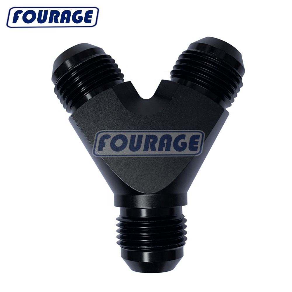 Aluminum Y Type 3 Ways Adapter Male AN Flare Coupler Fuel Line Y Block Hose Splitter Fittings