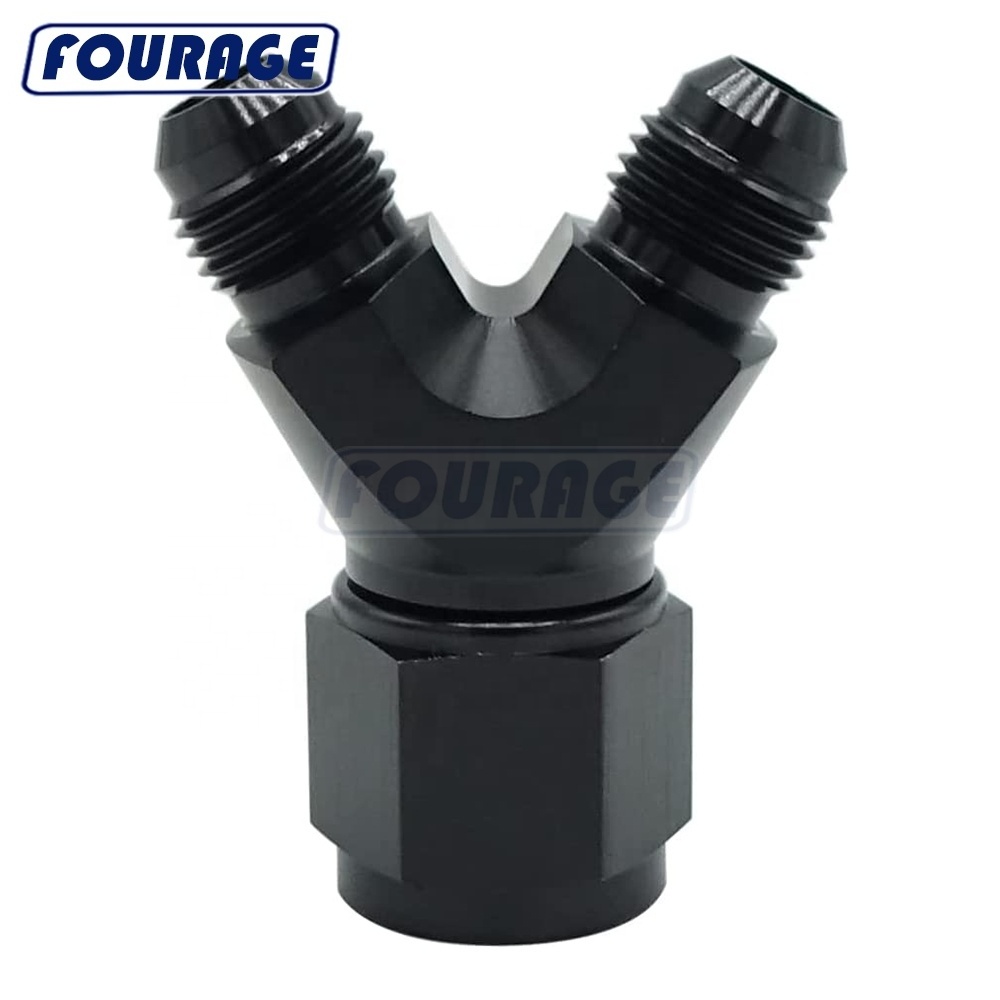 3 Ways Splitter Aluminum Female AN Inlet to AN Male Flare Outlet Oil Fuel Line Y Block Hose Splitter Hose Fitting Connector