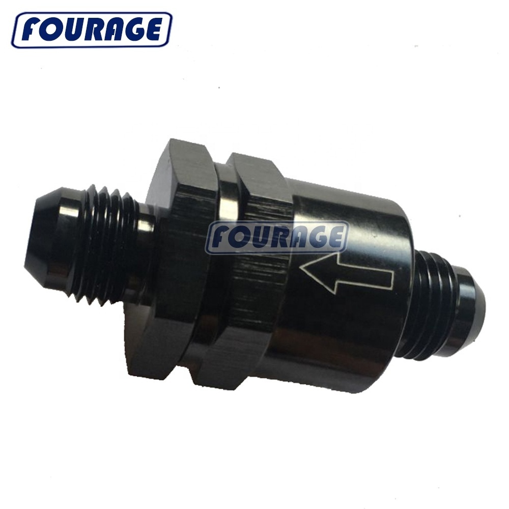 Fourage Aluminium Inline Fuel Oil Petrol Diesel Water Non Return Vent One Way AN Check Tunning Valve