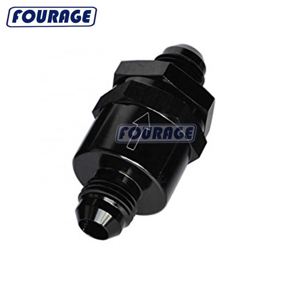 Fourage Aluminium Inline Fuel Oil Petrol Diesel Water Non Return Vent One Way AN Check Tunning Valve