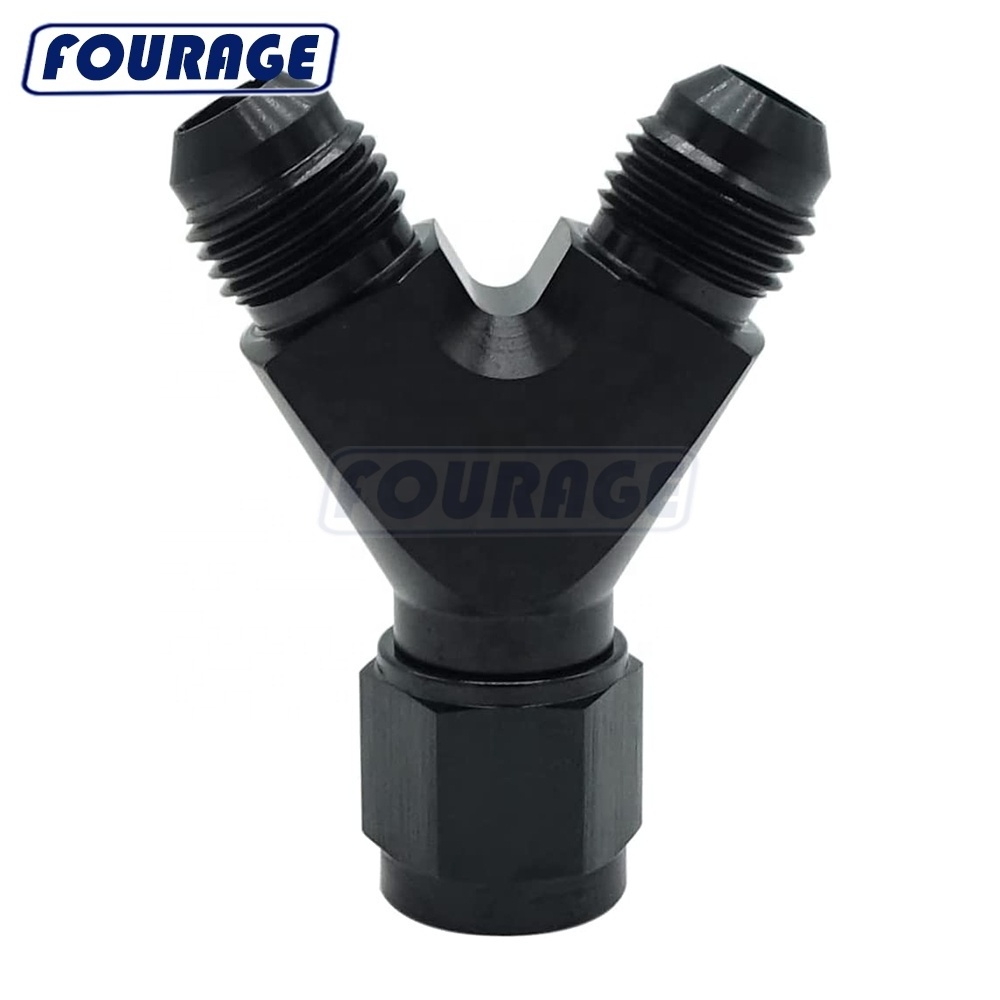 3 Ways Splitter Aluminum Female AN Inlet to AN Male Flare Outlet Oil Fuel Line Y Block Hose Splitter Hose Fitting Connector