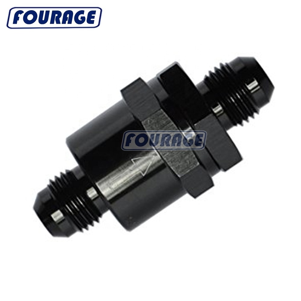 Fourage Aluminium Inline Fuel Oil Petrol Diesel Water Non Return Vent One Way AN Check Tunning Valve