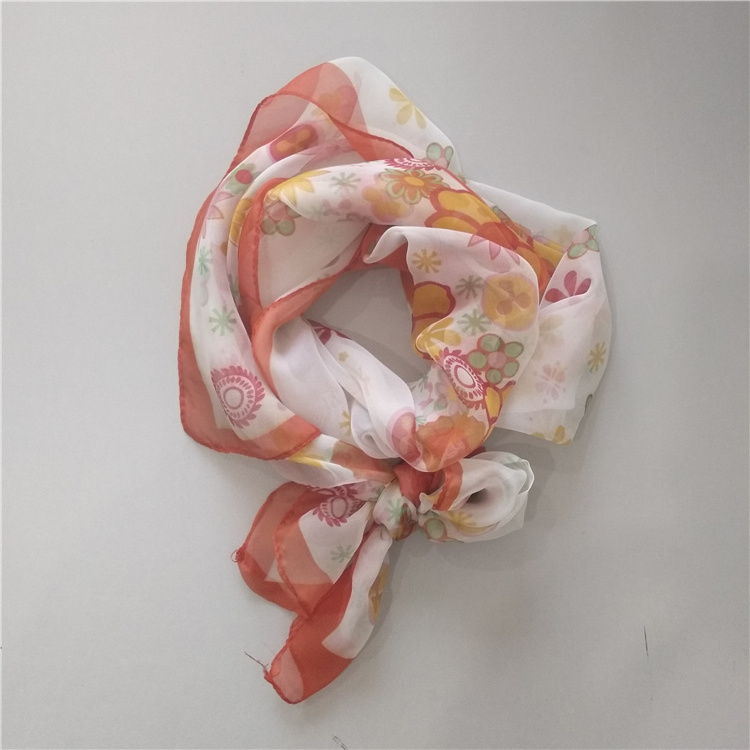 Custom printing logo silk scarves high quality women chiffon scarf wholesales custom logo scarf