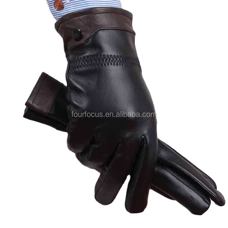 leather gloves for men mens gray leather womens gray gloves winter PU leather cycling gloves