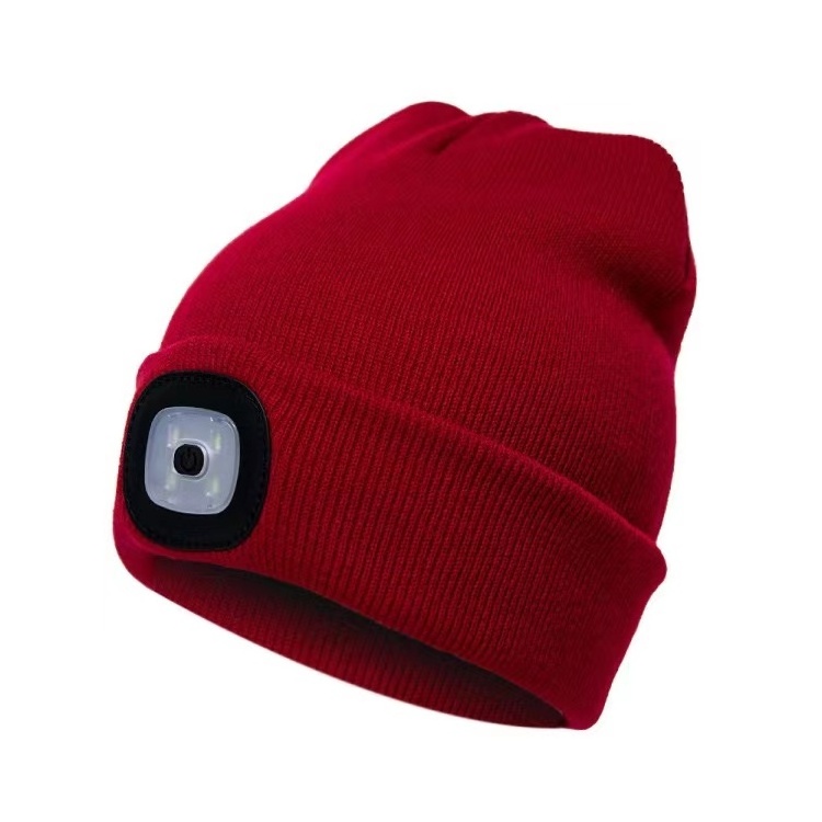 High quality led beanie hat with light high quality winter beanie hat knitted hat for men and women