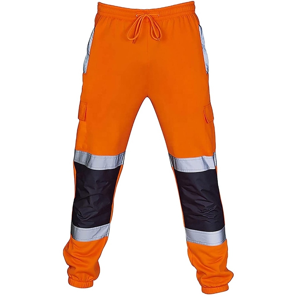 Hi Vis Padded Multi-pockets Safety Bib pants High visible Working Overall Painter Miner Jumpsuit with WORK WEAR JOGGING PANT