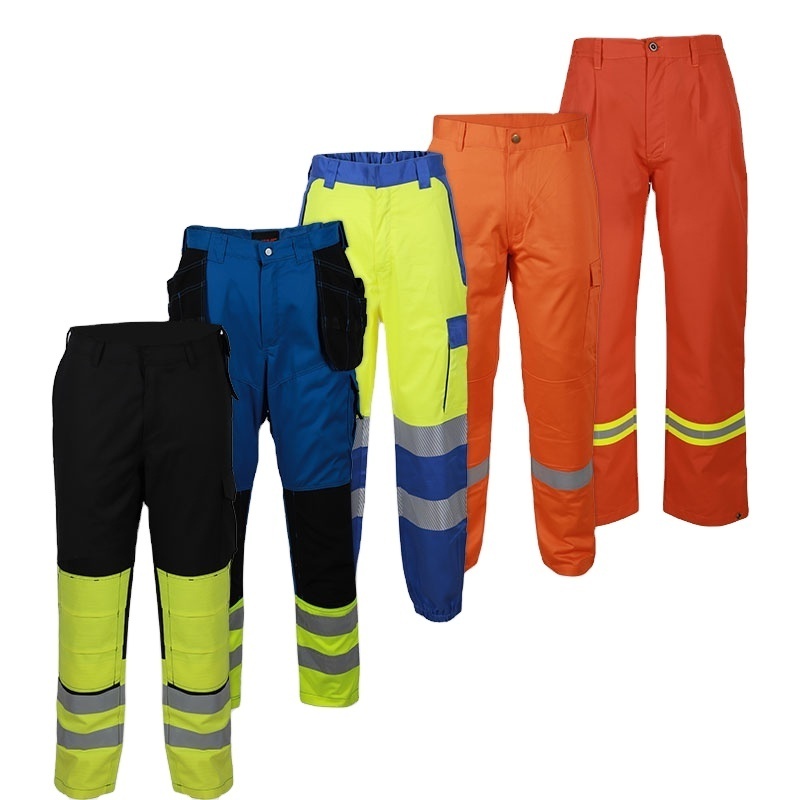 Safety Work Trousers Multi pockets Work Pants Men Reflective Hi Vis Workwear Trousers