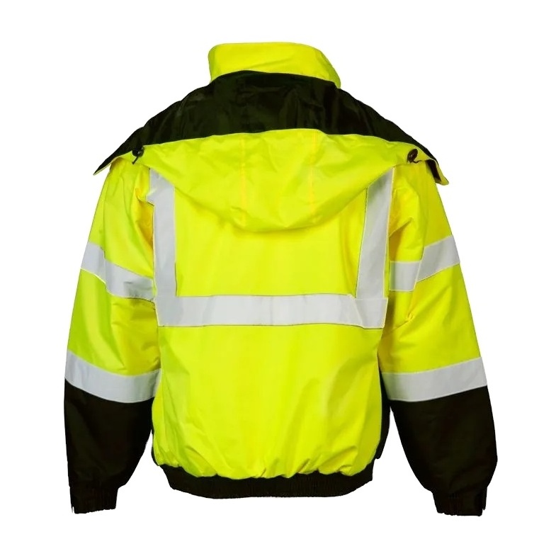 Premium Supply Yellow / Black High Visibility Security Reflective Safety Hi Vis Bomber Winter Jacket