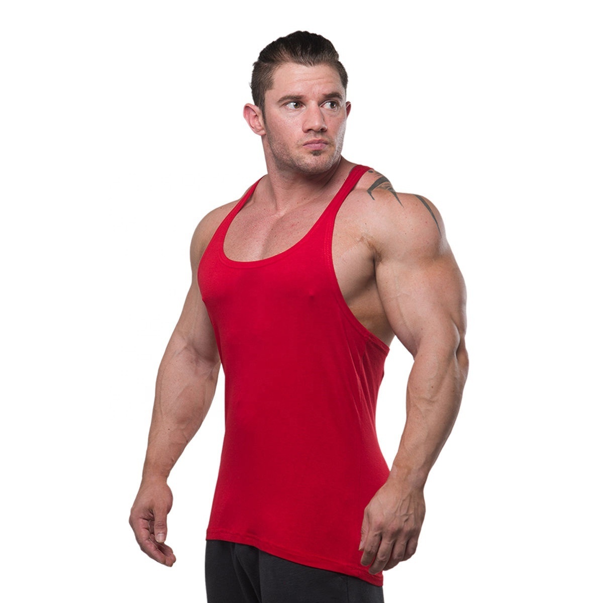 100% Cotton Unisex  Wholesale custom men's vests ribbed tank tops men singlet soft 95% cotton 5% spandex mens gym stringer vest