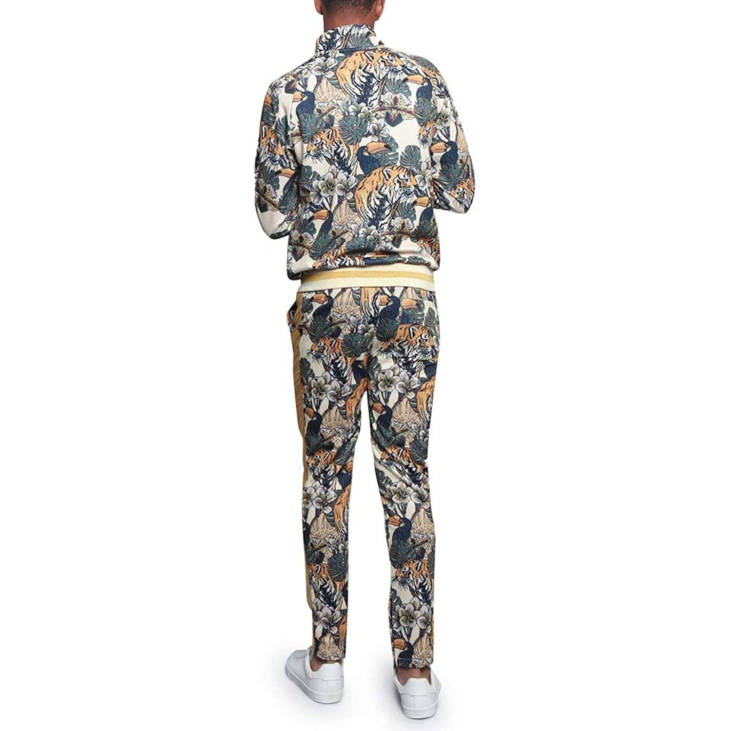 High Quality Casual Men Track Suit Two Pieces Jacket Zip Up Men Jogger Sets Polyester Fleece Slim Fit Sublimated Print Tracksuit