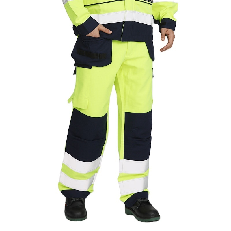 Safety Work Trousers Multi pockets Work Pants Men Reflective Hi Vis Workwear Trousers