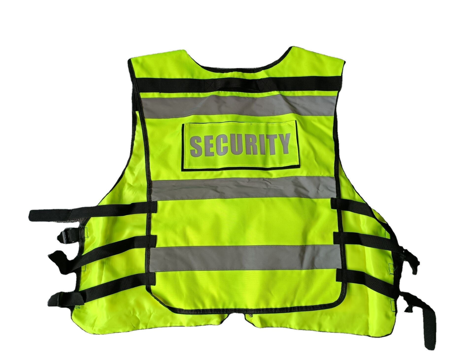 Hi Viz Vis Vest High Visibility Zip Vests 2 Band Reflective Security Work Contractor Safety Mobile Phone Pocket ID Holder