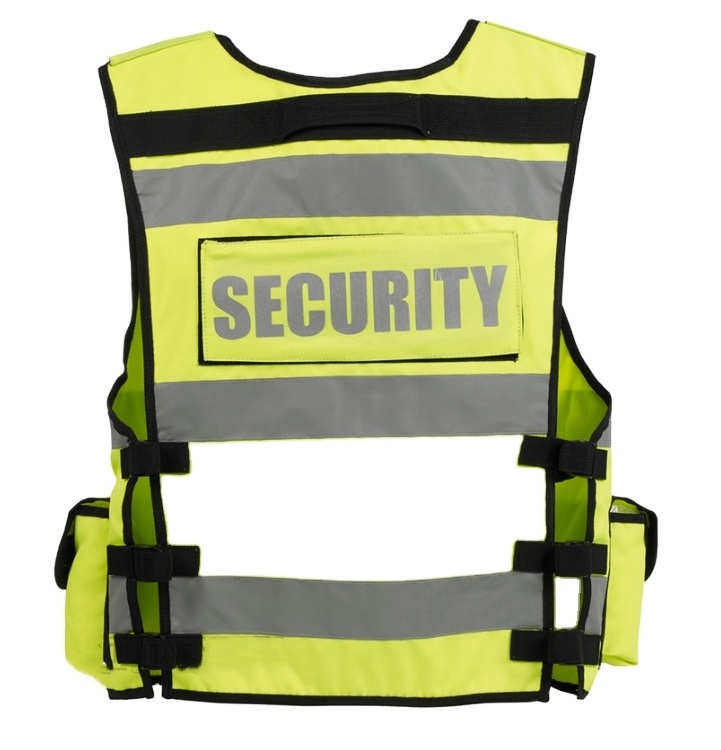 Hi Viz Vis Vest High Visibility Zip Vests 2 Band Reflective Security Work Contractor Safety Mobile Phone Pocket ID Holder