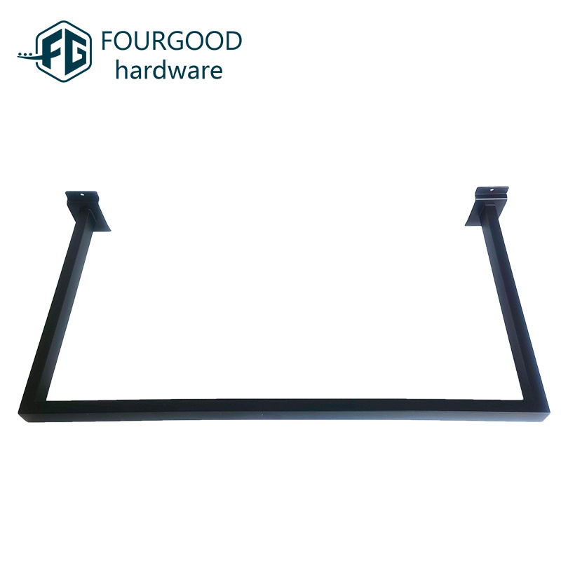 Metal Black Square Clothing Hanging Rails For Display In Clothing Stores