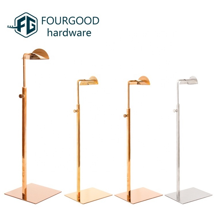 FOURGOOD Hot sale Adjustable height stainless bag display rack double head bag display stand Customized Store