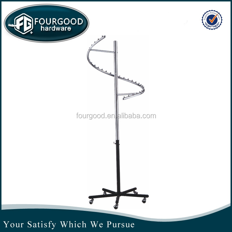 Shop Fitting Rotatable Spiral Garment Display Rack