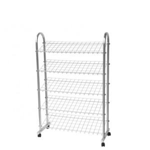 China manufacture good quality rolling shoe rack with wheels