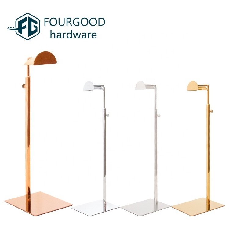 FOURGOOD Hot sale Adjustable height stainless bag display rack double head bag display stand Customized Store