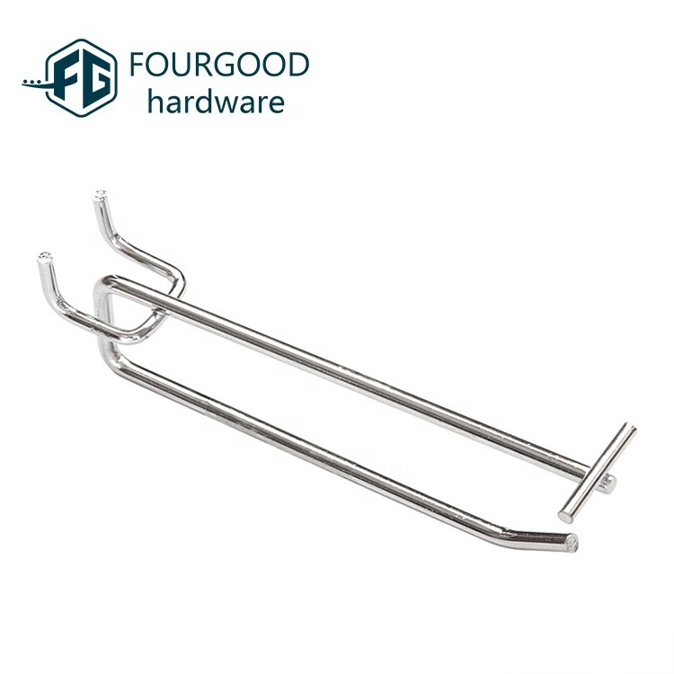 Factory direct sale iron peg hook and three wires pegboard hook metal display hook with price for supermarket