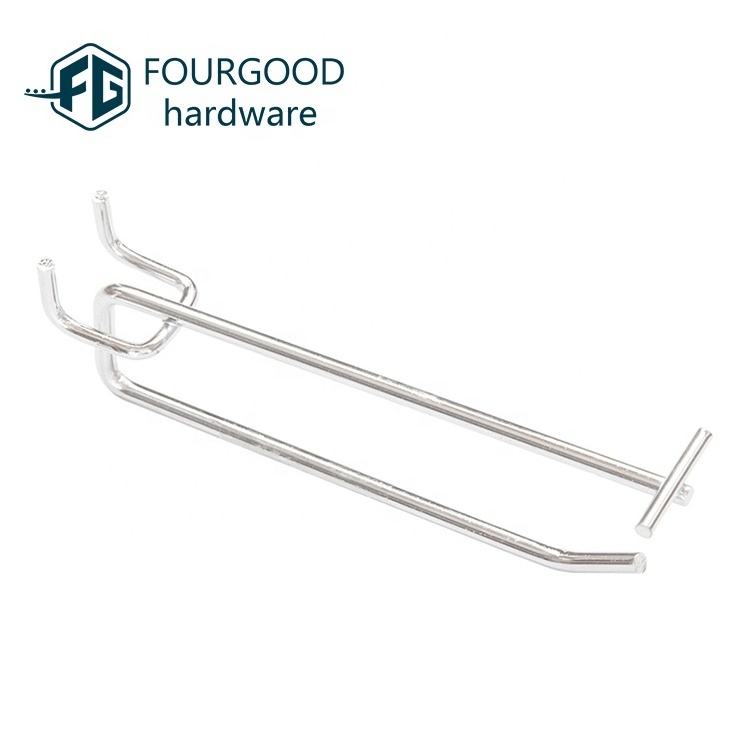 Factory direct sale iron peg hook and three wires pegboard hook metal display hook with price for supermarket