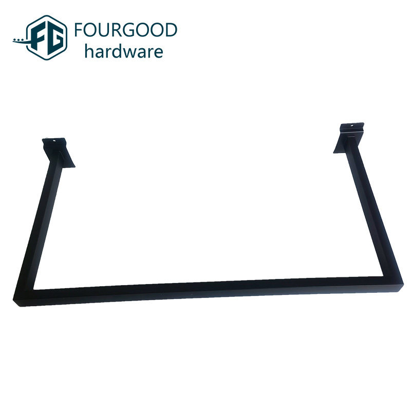 Metal Black Square Clothing Hanging Rails For Display In Clothing Stores