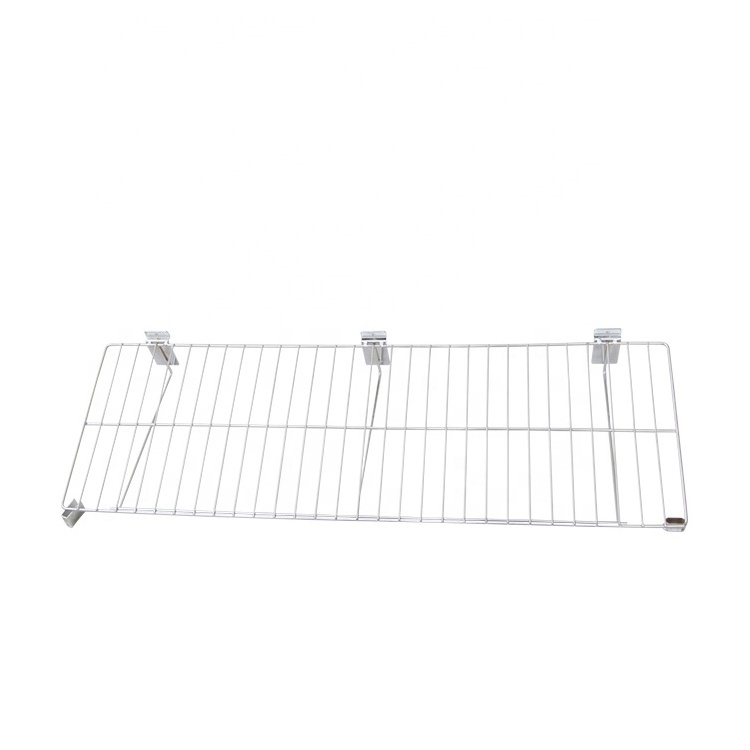 Wholesale factory metal slatwall chrome wire mesh shelf