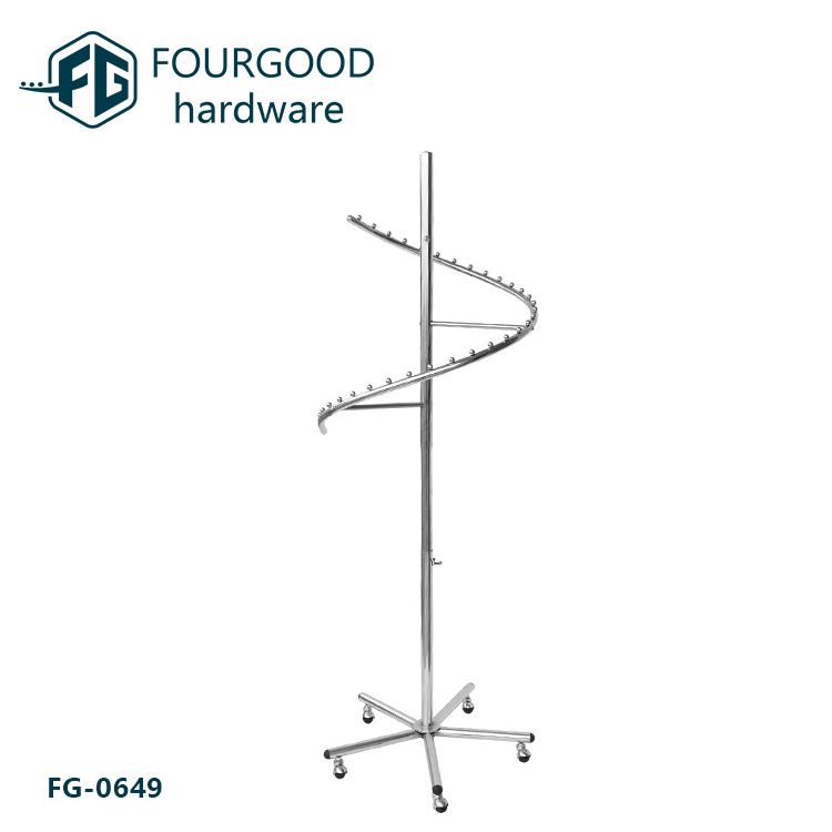 Shop Fitting Rotatable Spiral Garment Display Rack