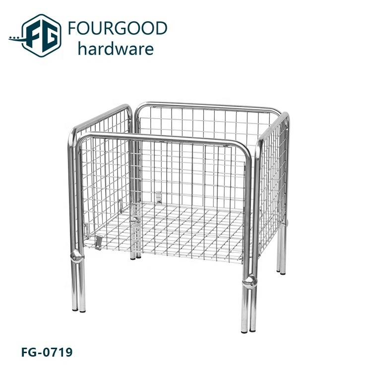 Iron Chrome Plated Wire Mesh Basket for Supermarket Display (DG0875)