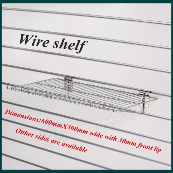 Wholesale factory metal slatwall chrome wire mesh shelf