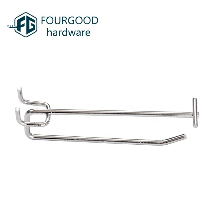 Factory direct sale iron peg hook and three wires pegboard hook metal display hook with price for supermarket