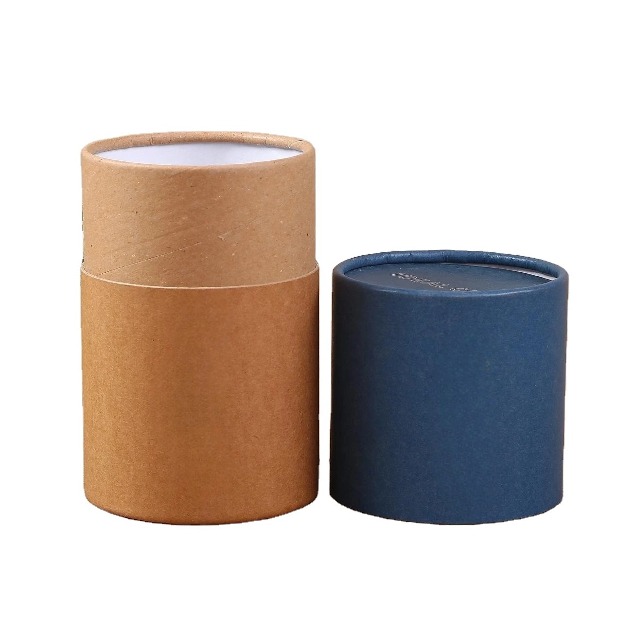 Round Kraft Paper Box Recycled Custom Printing Tea Packaging for Tea Coffee Beverage