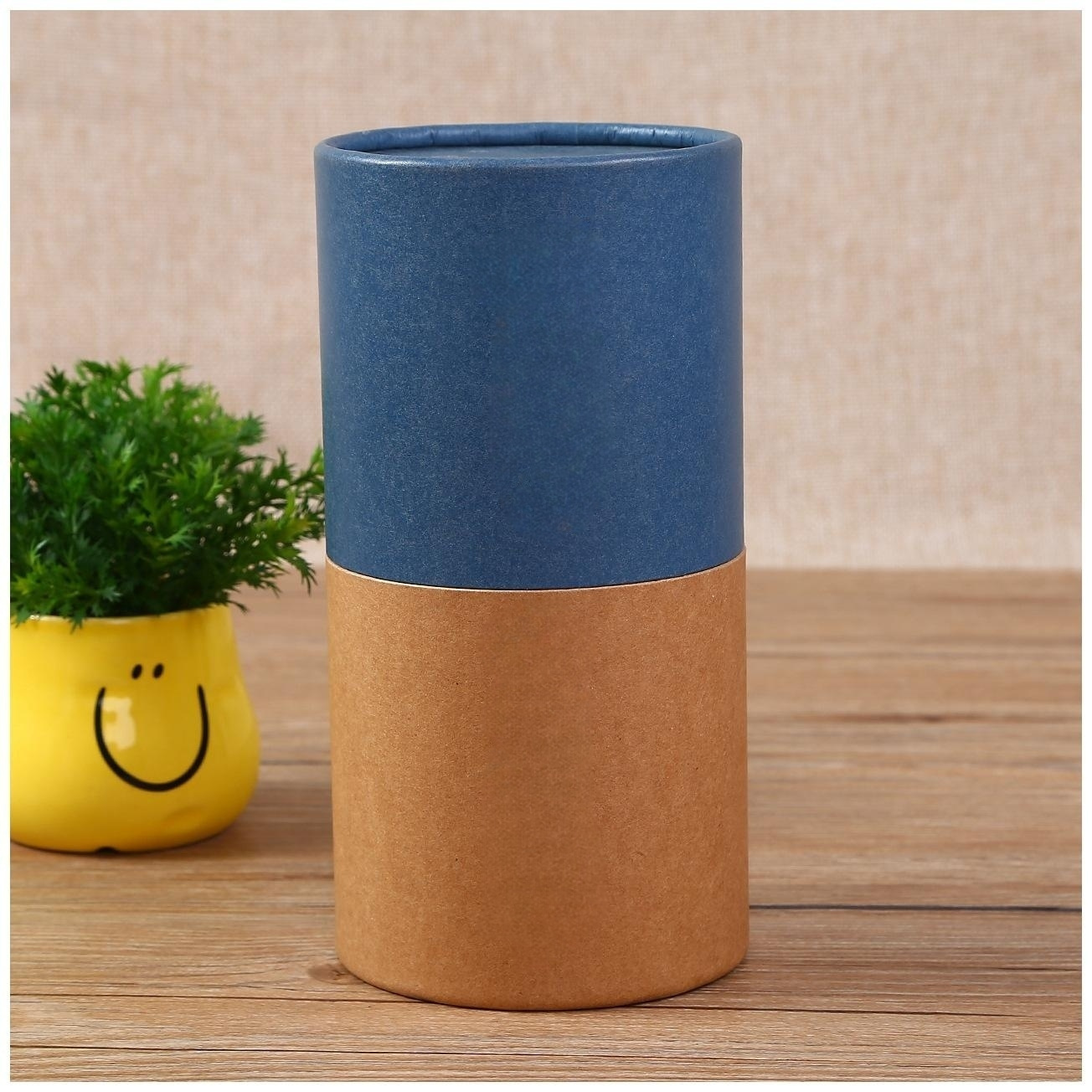 Round Kraft Paper Box Recycled Custom Printing Tea Packaging for Tea Coffee Beverage