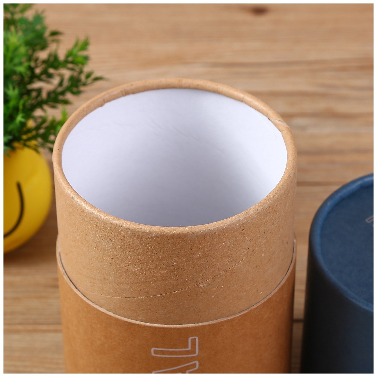 Round Kraft Paper Box Recycled Custom Printing Tea Packaging for Tea Coffee Beverage