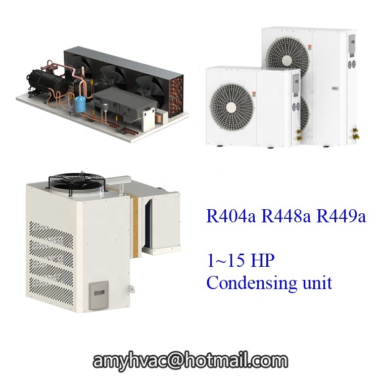 China Hvac monoblock refrigeration unit 1hp 2 hp 3 hp  for small cold storage room wih famous brand r404a compressor